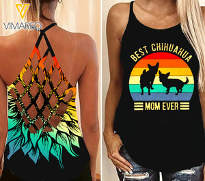 Best Chihuahua Mom Ever Criss-Cross Open Back Camisole Tank Top