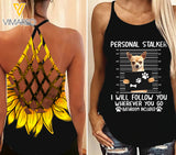 Chihuahua The Personal Stalker Criss-Cross Open Back Camisole Tank Top