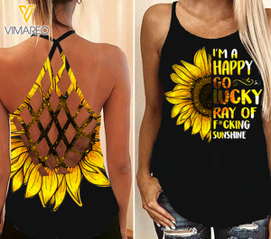 SUNFLOWER Girl Criss-Cross Open Back Camisole Tank Top 1103NGB