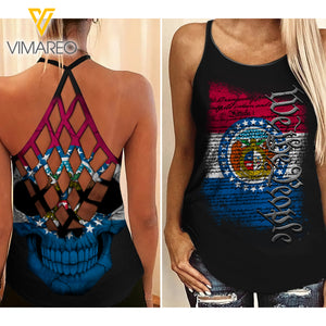 MISSOURI-WE THE PEOPLE CRISS-CROSS OPEN BACK CAMISOLE TANK TOP