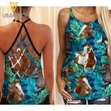 American Paint Horse Hawaii Criss-Cross Open Back Camisole Tank Top AUG-HQ31