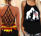 Camping End up Criss-Cross Open Back Camisole Tank Top KBGCP1