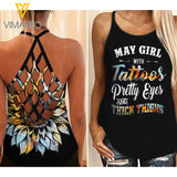 May Girl Criss-Cross Open Back Camisole Tank Top VTUCCE
