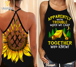 Trouble Together Criss-Cross Open Back Camisole Tank Top NCVGE